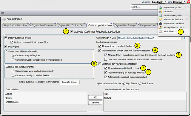 customer portal options