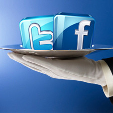 facebook twitter on a plate