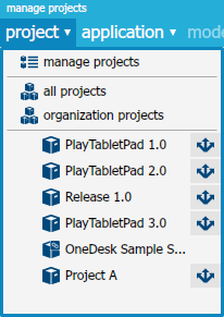 project drop down