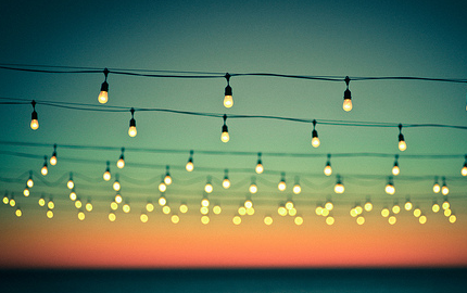 hanging lights in the air