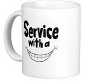 service with a smile mug