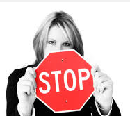 woman with stop sign