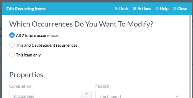 modifying occurrences