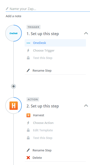 connect Harvest to OneDesk