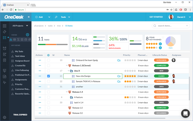 OneDesk Datagrid