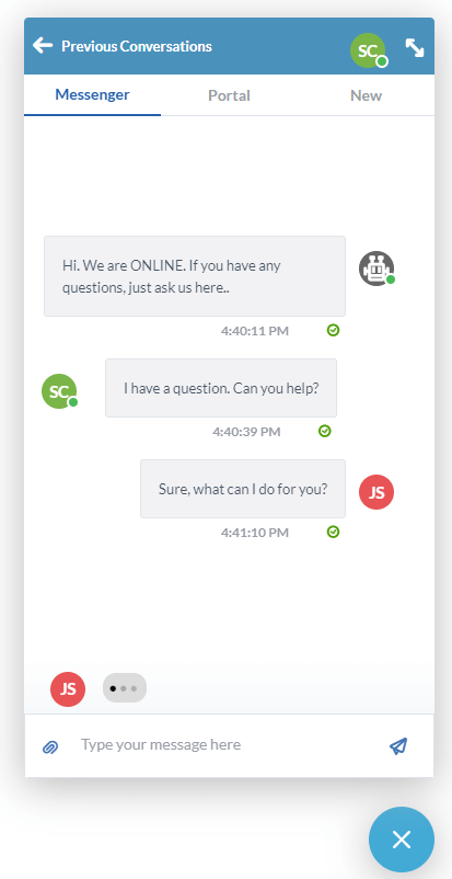 OneDesk Live Chat with Customers