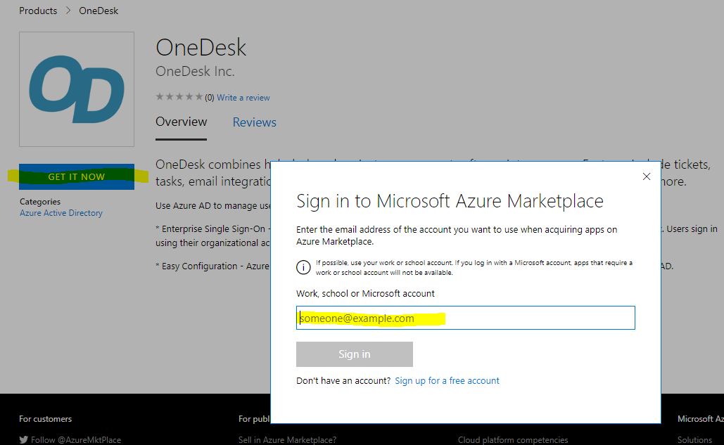 Get it now on Azure Active Directory maketplace