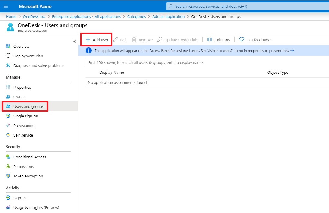 Azure - Assign your users