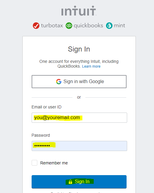 oAuth for Intuit