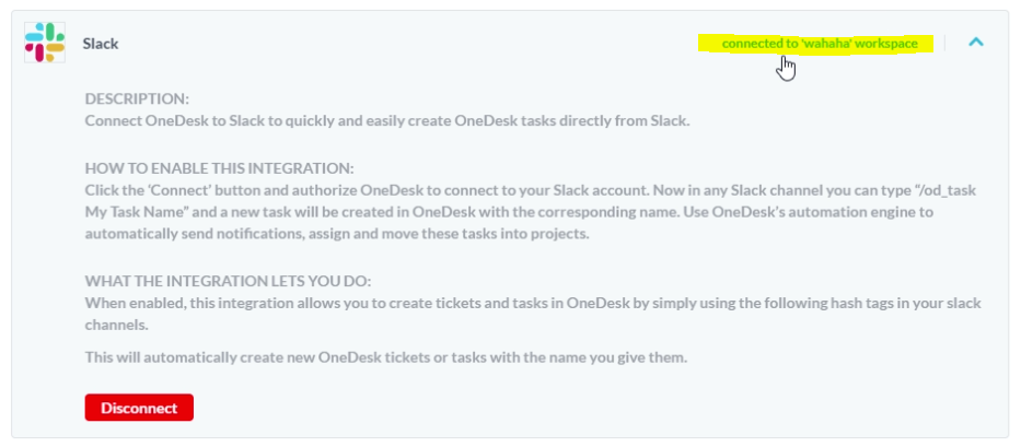 You are connected to Slack