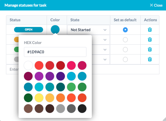 Customizing Lifecycle Status of a Task