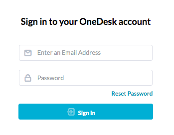 OneDesk-aanmelding