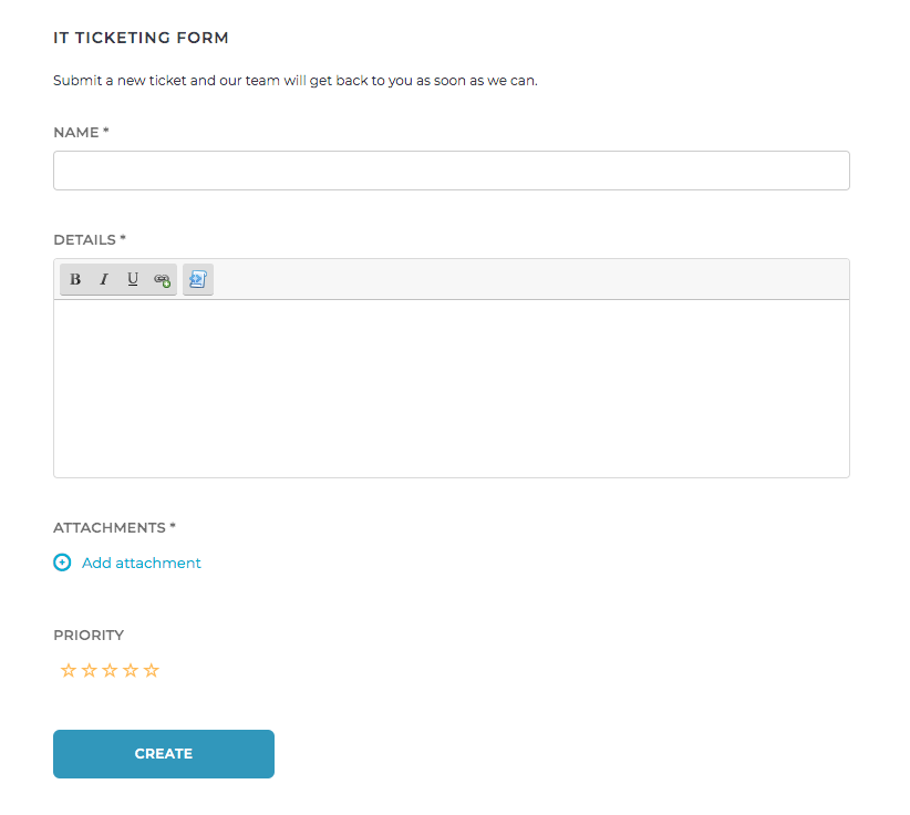 IT Ticketing Form