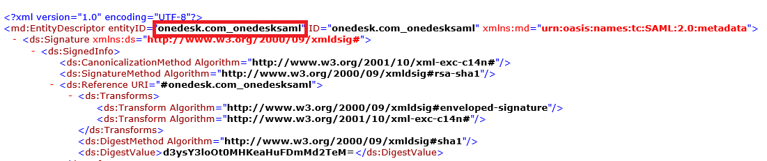 ID de entidad Okta