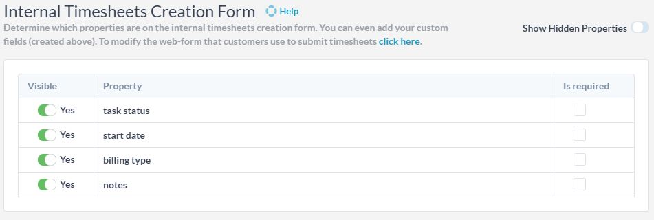 customize your timesheets