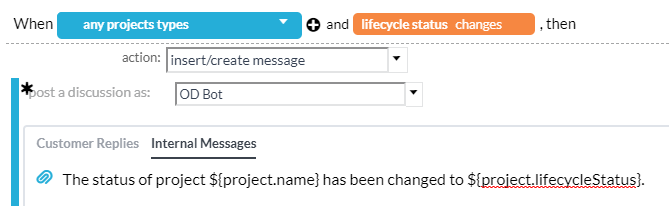 automatic project status change notifications