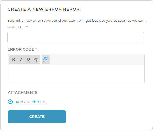 Create a new error report