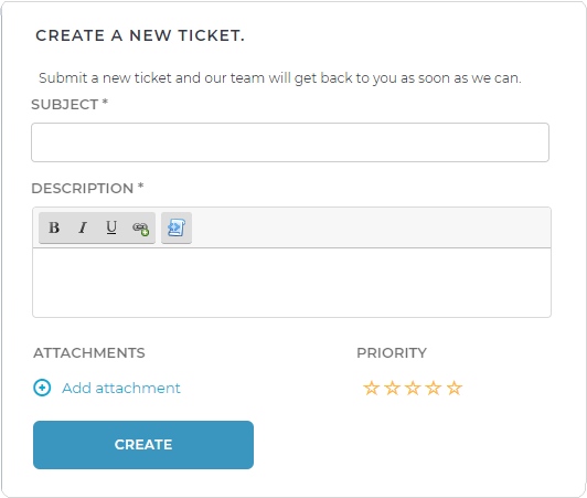 Create a new ticket