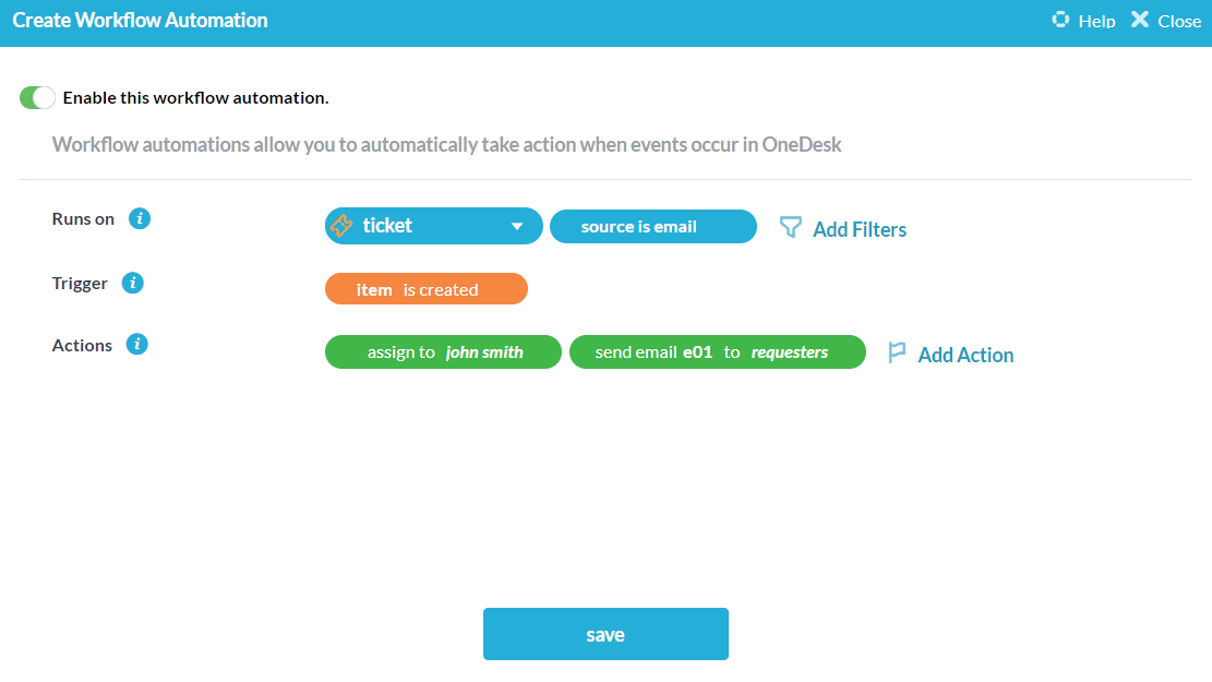 envoyer un message et attribuer automatiquement