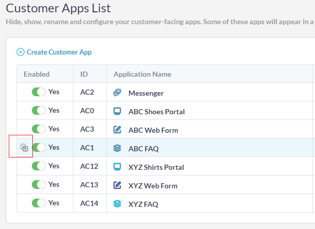 Configure Customer Apps