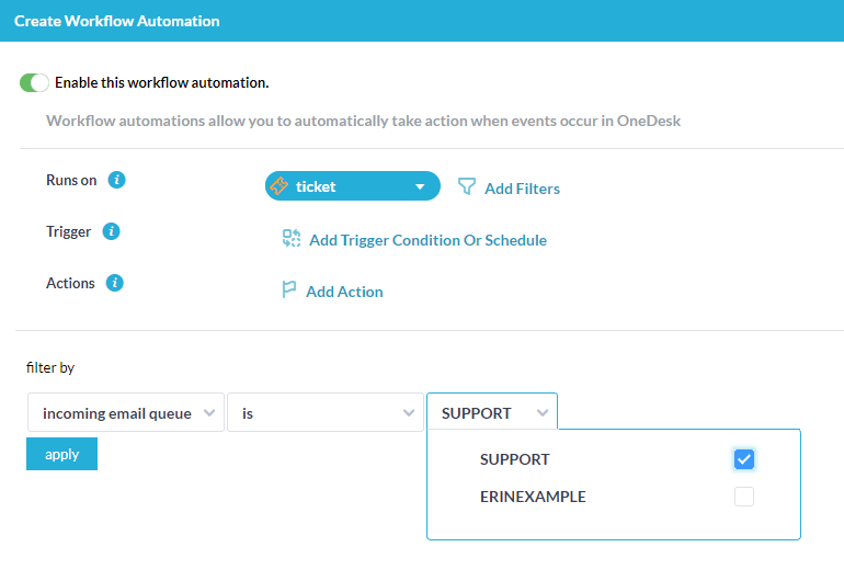 Crear automatización de colas de correo electrónico