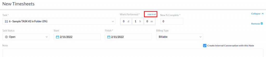 copy timesheet info