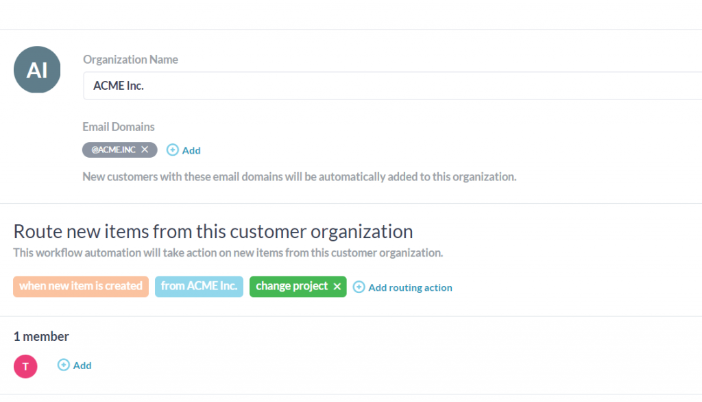 customer organization routing