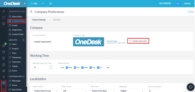 URI in OneDesk