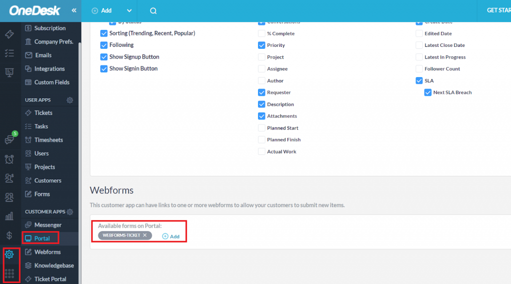 portal webforms