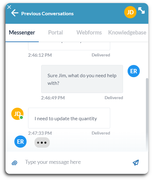 customer live chat application