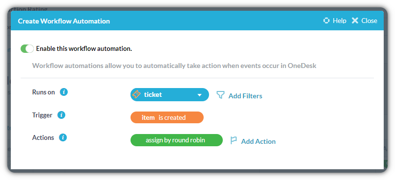 automatically route tickets