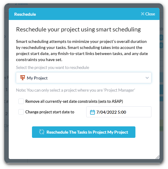 smart project scheduling tool