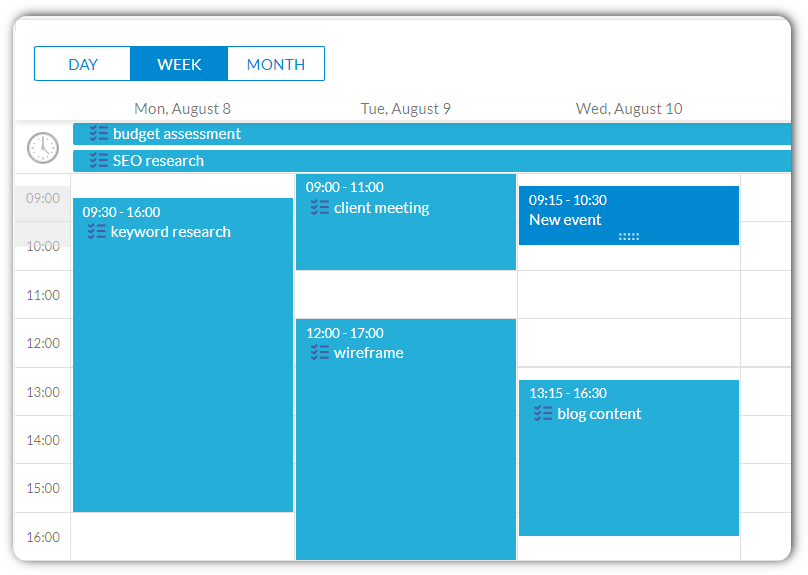 calendar view for marketing