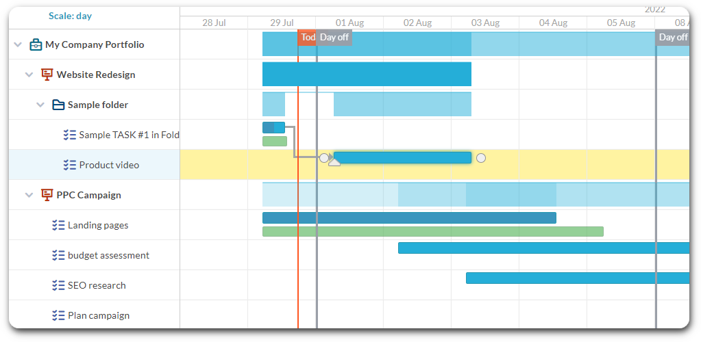 pm gantt chart for professional services