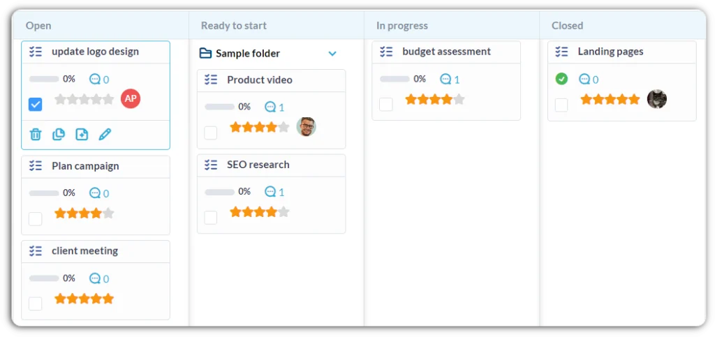 marketing kanban board