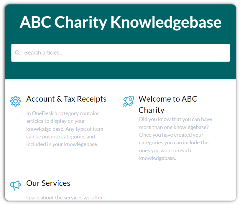 nonprofit knowledgebase app