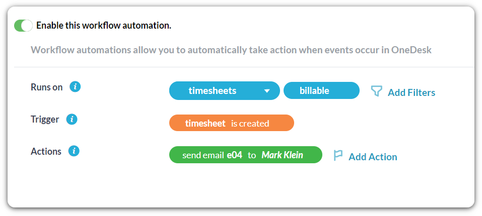 timesheet automation example