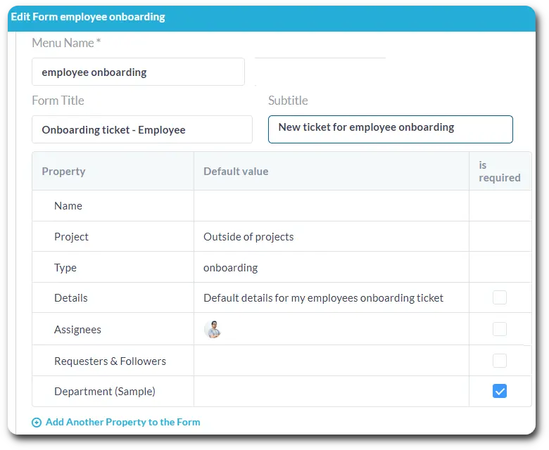 templates configure forms