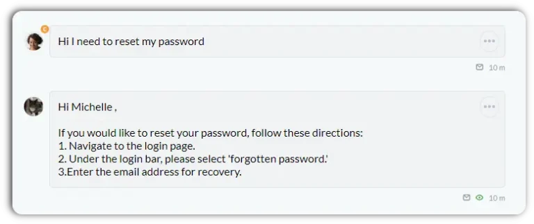 bot response for password