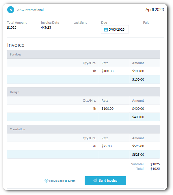 invoicing for msp