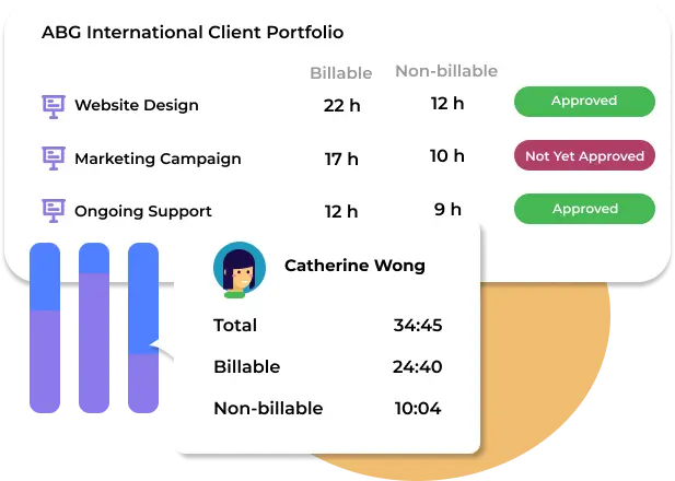 PSA time tracking for client projects