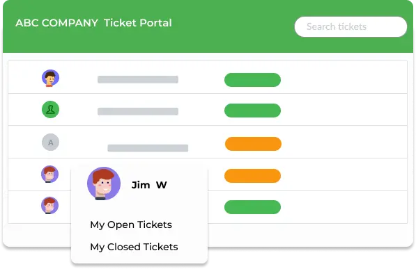 Help desk ticket portal